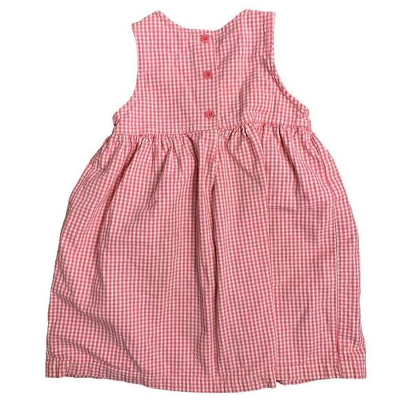 Vintage OshKosh Bgosh Toddler Pinafore Dress 6 Pink Gingham Made USA - Picture 3 of 5